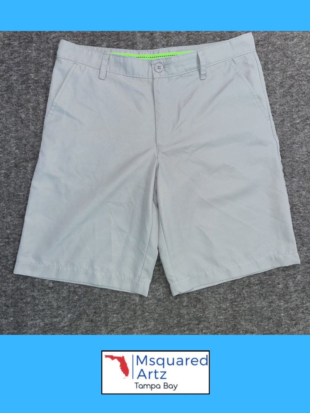 IZOD Golf Boys Gray Performance Golf Shorts Size 16H Lightweight Athletic